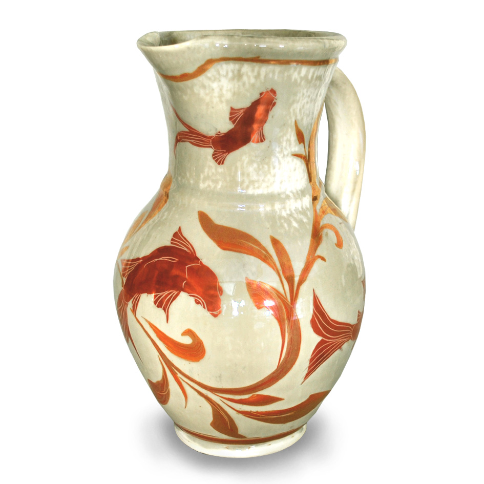 Joe Davies 17cm Yellow Squat Lustre Fish Vase Jug - LP75147 main image 0