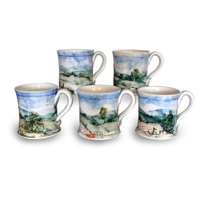 Sussex landscape mug. Approx 9.5 cm/ 3.75 inches tall. - Image 2