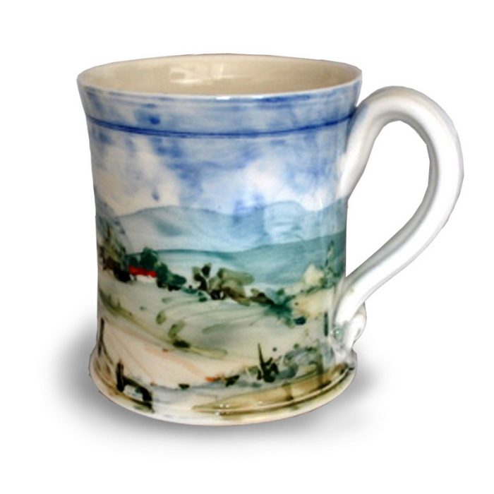Sussex landscape mug. Approx 9.5 cm/ 3.75 inches tall.