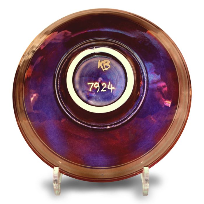 Autumn leaves bowl. Purple-blue ground. Diameter 21 cm. Unique number 7924. - Image 2