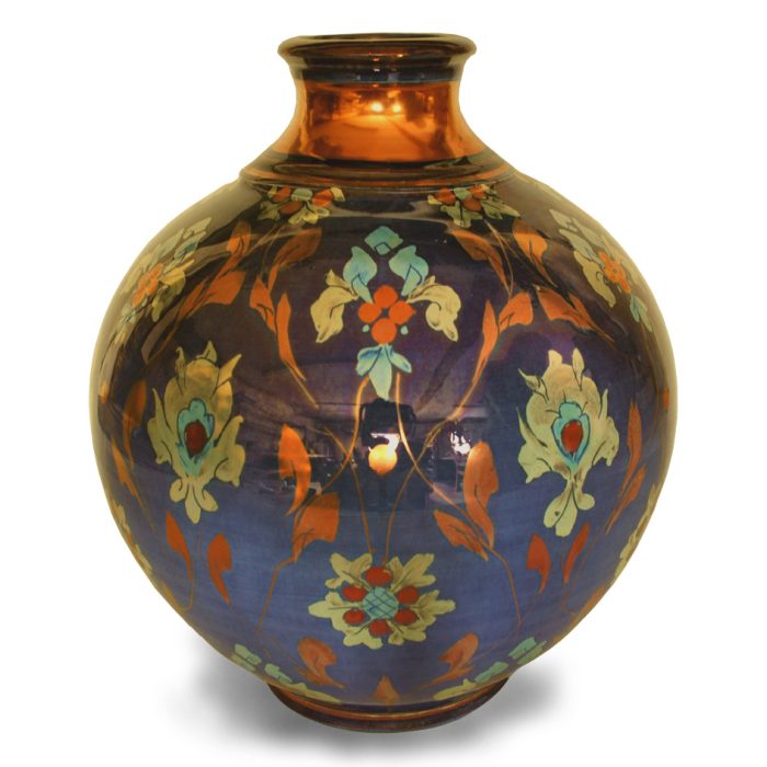 Islamic vase . Purple-blue ground. Height 23.5 cm. Unique number 7769. - Image 2