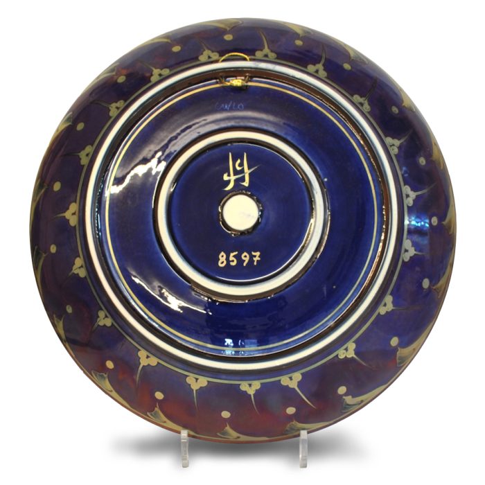 Smooth sailing. Coupe plate. Purple-blue ground. Diameter 38 cm. Unique number 8597. - Image 2