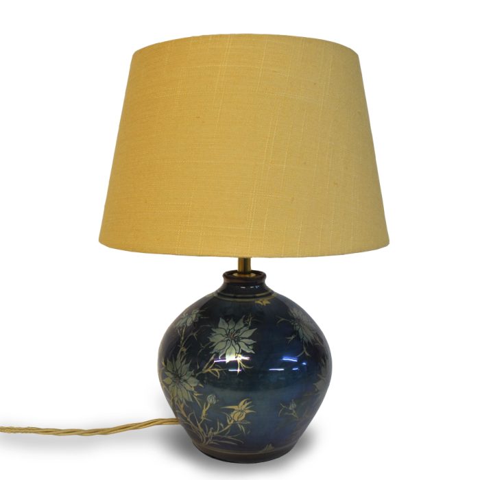Love-in-the-mist lamp. Purple-blue ground. Height 16cm. Unique number 9162. - Image 2